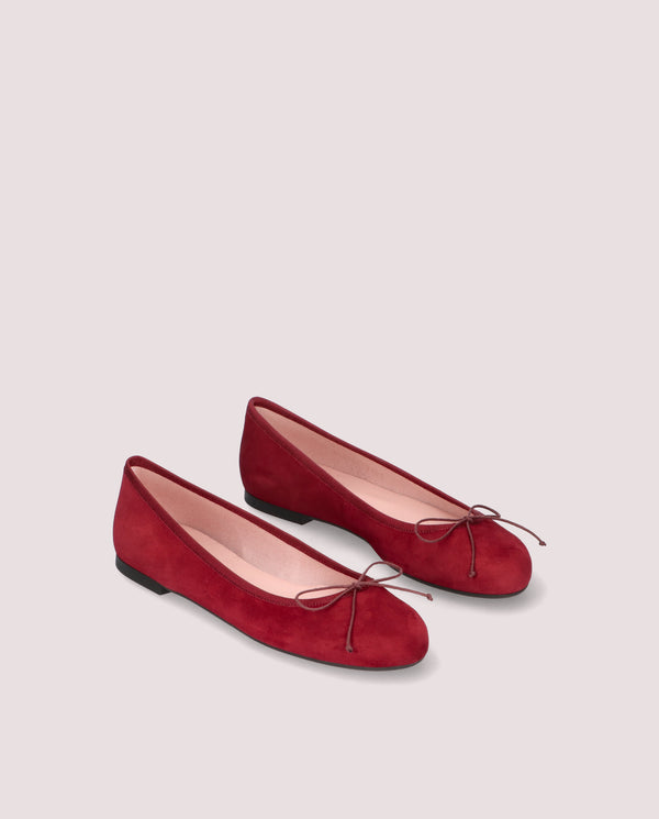 pretty ballerinas Nicole Red Suede Ballet Flats