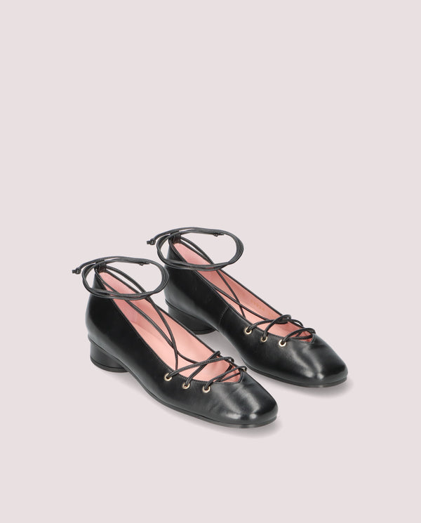 pretty ballerinas Odette Black Leather Salon