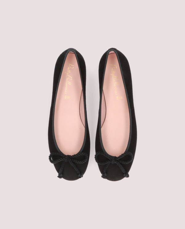 Pretty Ballerinas Rosario Black Suede Ballet Flats