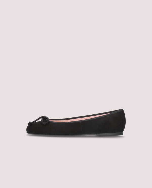 Pretty Ballerinas Rosario Black Suede Ballet Flats