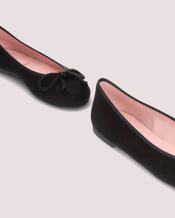 Pretty Ballerinas Rosario Black Suede Ballet Flats