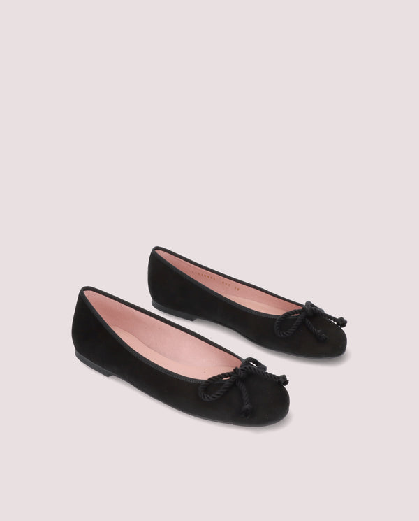 pretty ballerinas Rosario Black Suede Ballet Flats