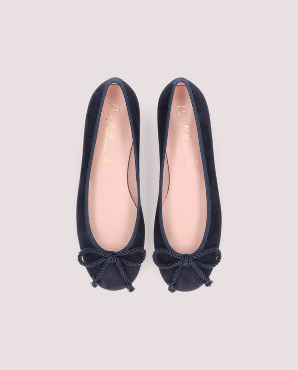 Pretty Ballerinas Rosario Blue Suede Ballet Flats