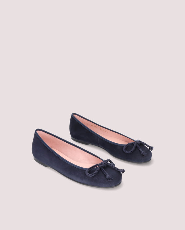 pretty ballerinas Rosario Blue Suede Ballet Flats