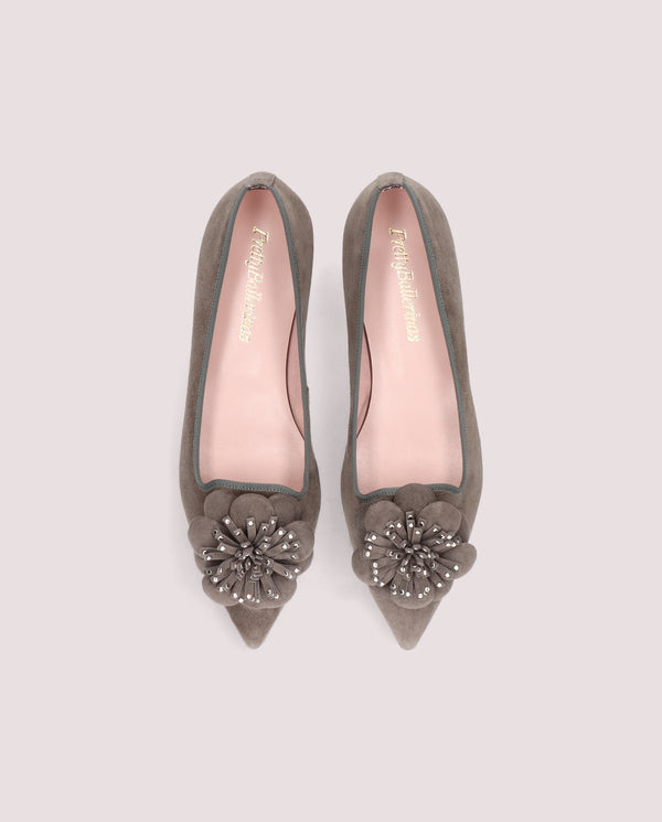Pretty Ballerinas Suede Gray Clementine Loafers
