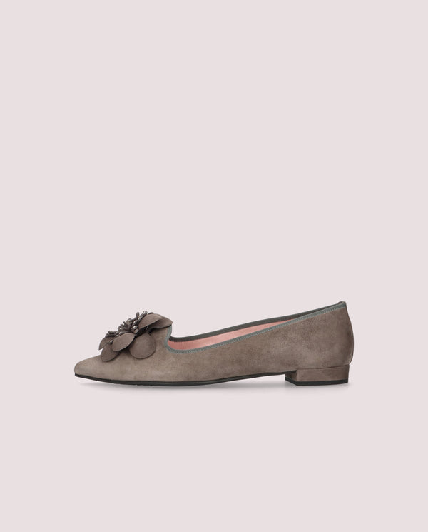 Pretty Ballerinas Suede Gray Clementine Loafers