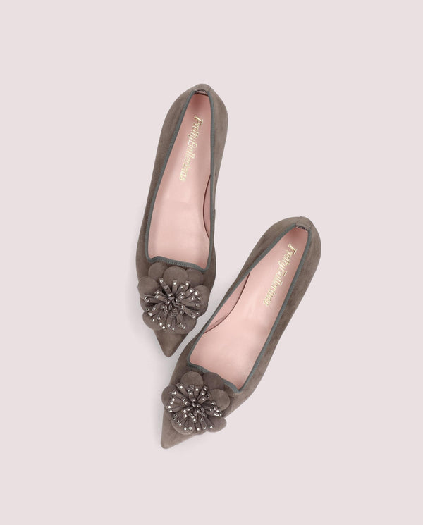 Pretty Ballerinas Suede Gray Clementine Loafers