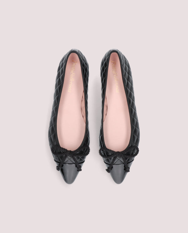 Pretty Ballerinas Tyra Black Leather Ballet Flats