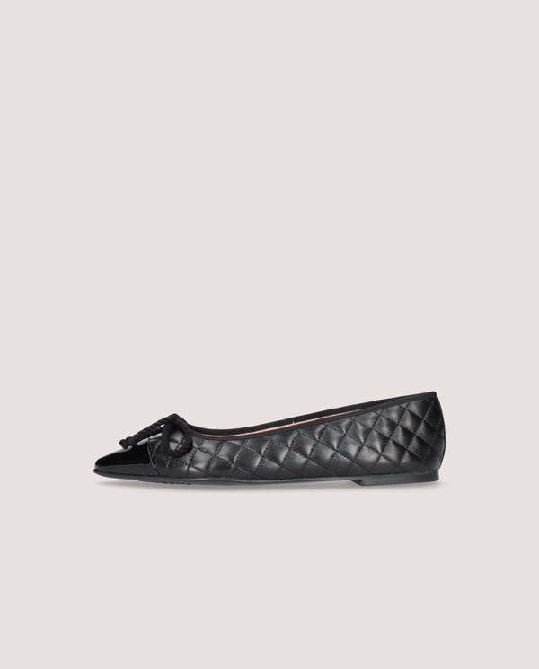 Pretty Ballerinas Tyra Black Leather Ballet Flats