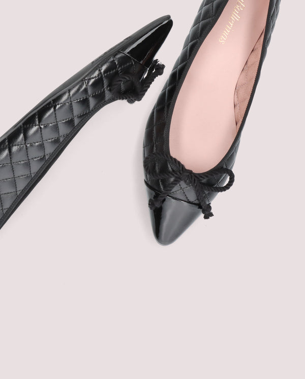 Pretty Ballerinas Tyra Black Leather Ballet Flats
