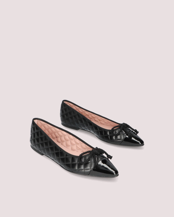 pretty ballerinas Tyra Black Leather Ballet Flats