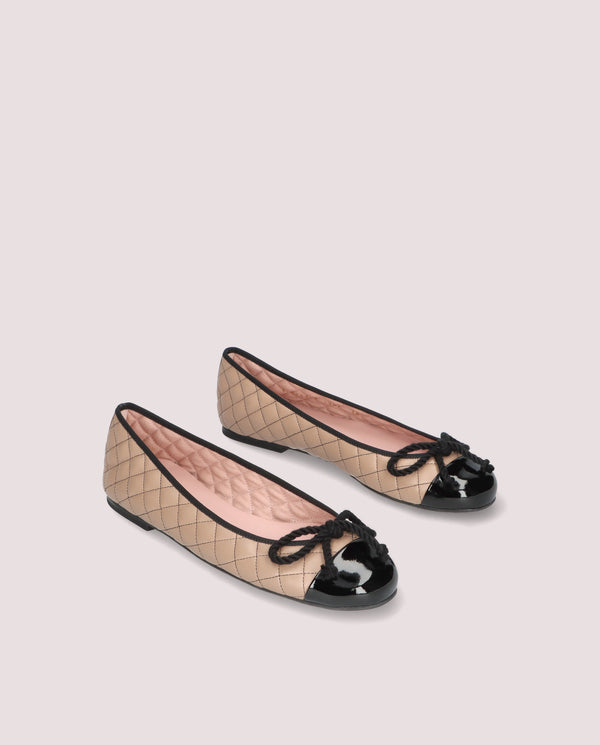 pretty ballerinas Rosario Beige Leather Ballet Flats
