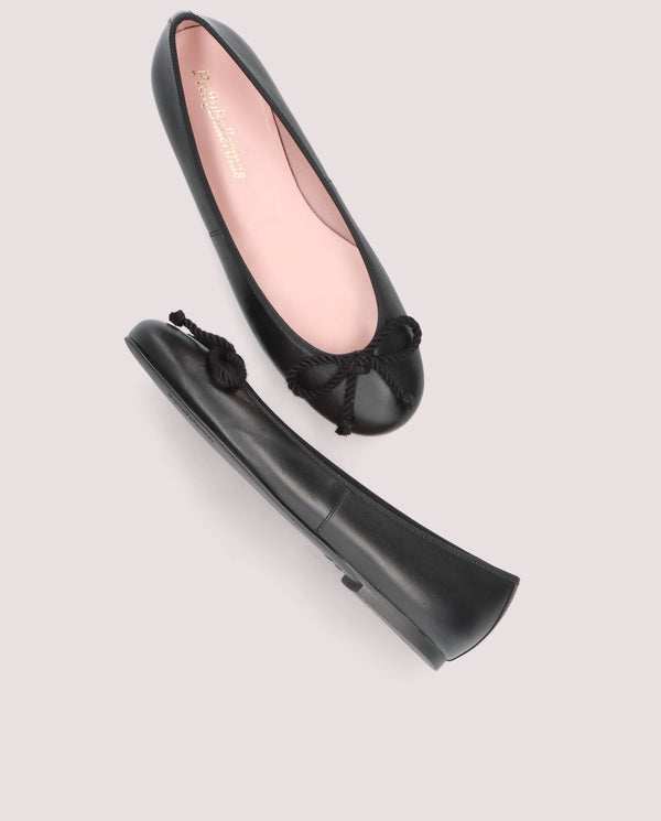 Pretty Ballerinas Rosario Black Leather Ballet Flats