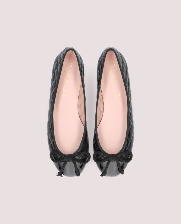Pretty Ballerinas Rosario Black Leather Ballet Flats