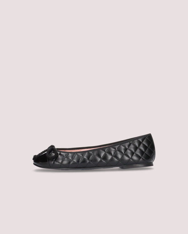 Pretty Ballerinas Rosario Black Leather Ballet Flats