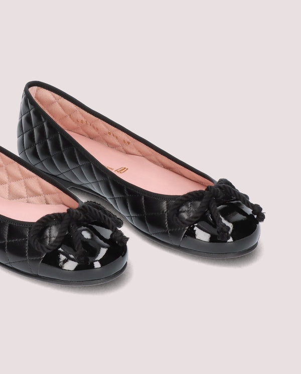 Pretty Ballerinas Rosario Black Leather Ballet Flats