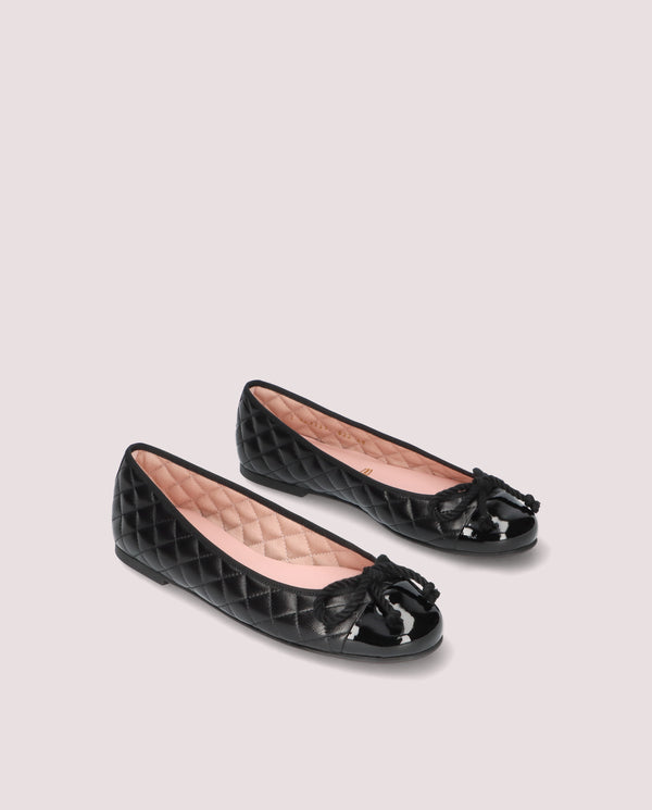pretty ballerinas Rosario Black Leather Ballet Flats
