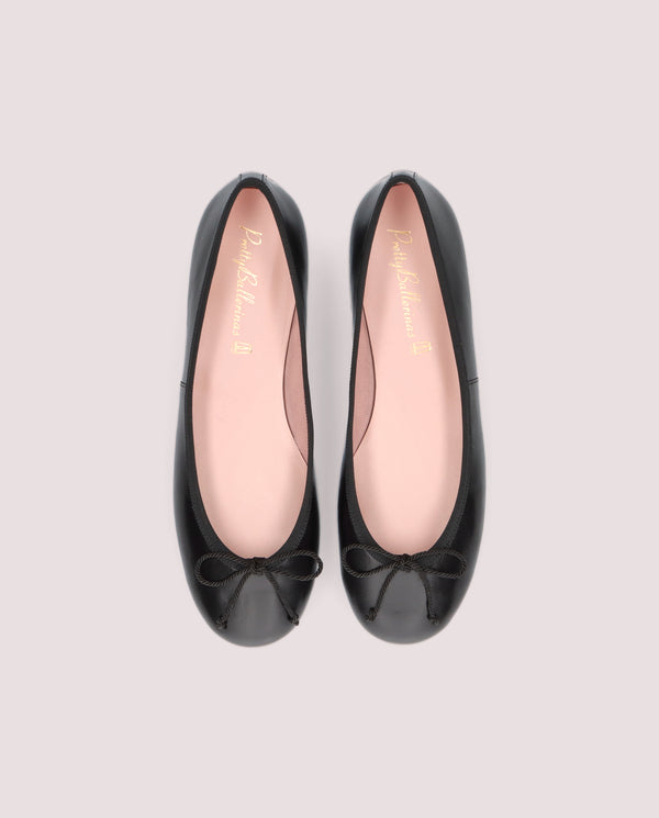 Pretty Ballerinas Rosario Black Leather Ballet Flats