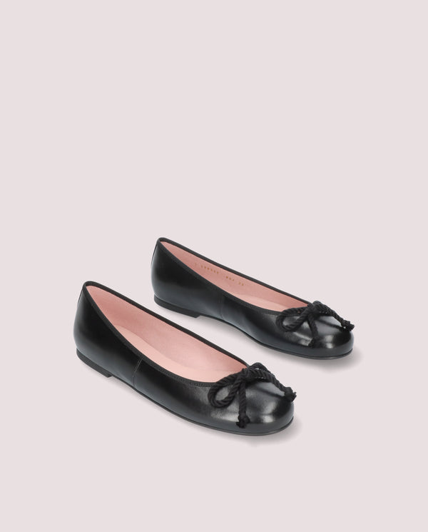 pretty ballerinas Rosario Black Leather Ballet Flats