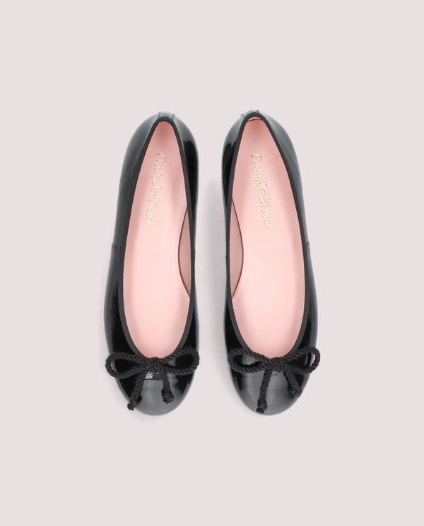 Pretty Ballerinas Rosario Black Patent Leather Ballet Flats