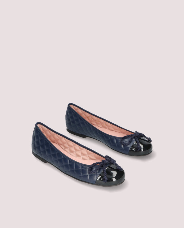 pretty ballerinas Rosario Blue Leather Ballet Flats