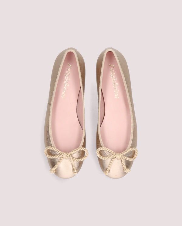 Pretty Ballerinas Rosario Gold Ballet Flats Metallic Leather