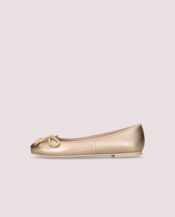 Pretty Ballerinas Rosario Gold Ballet Flats Metallic Leather