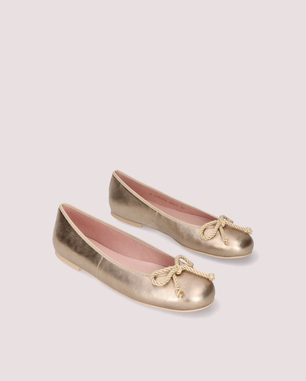 pretty ballerinas Rosario Gold Ballet Flats Metallic Leather