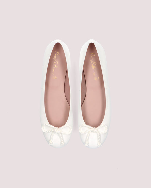 Pretty Ballerinas Rosario White Patent Leather Ballet Flats