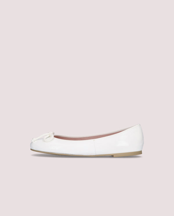 Pretty Ballerinas Rosario White Patent Leather Ballet Flats