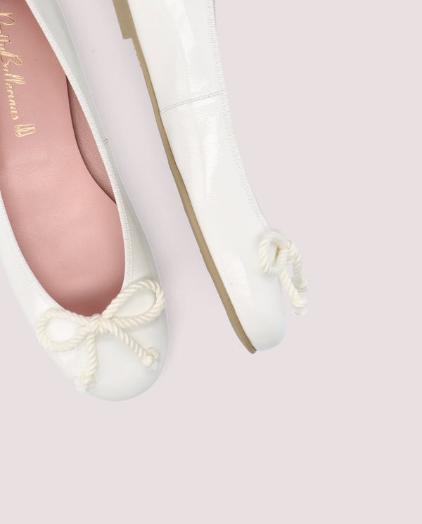 Pretty Ballerinas Rosario White Patent Leather Ballet Flats