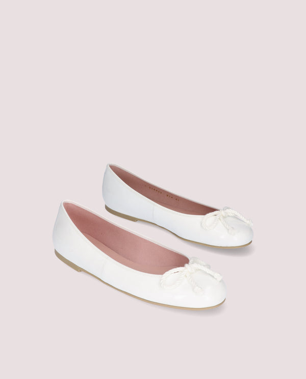 pretty ballerinas Rosario White Patent Leather Ballet Flats
