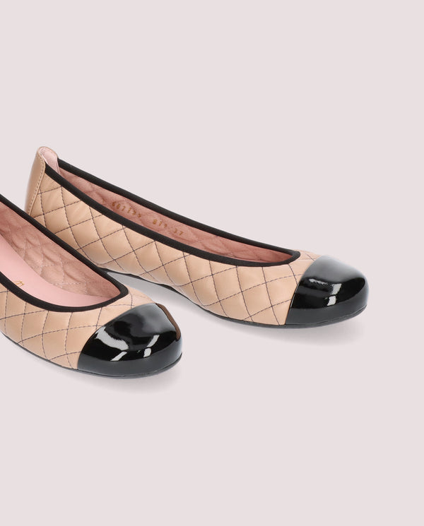 Pretty Ballerinas Shirley Beige Leather Ballet Flats