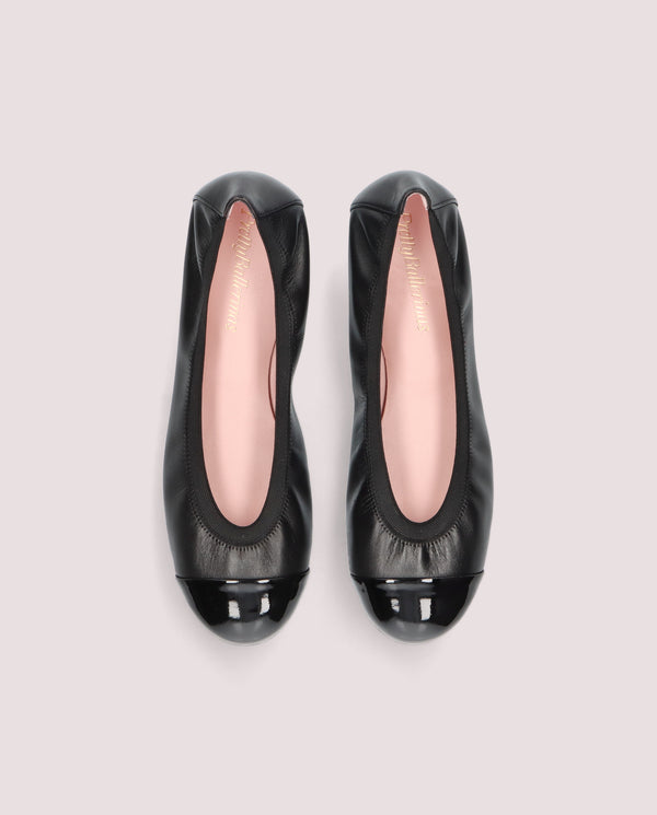 Pretty Ballerinas Shirley Black Leather Ballet Flats