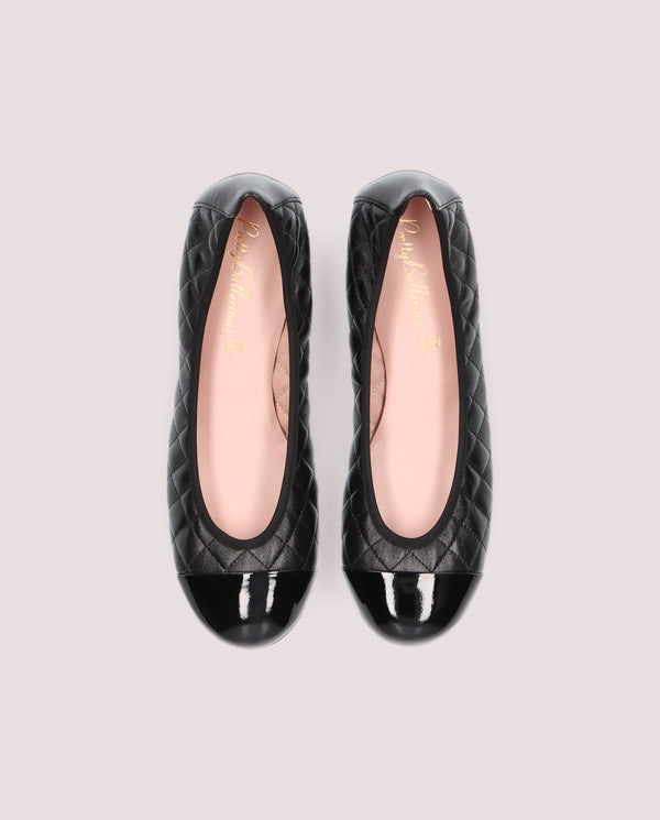Pretty Ballerinas Shirley Black Leather Ballet Flats
