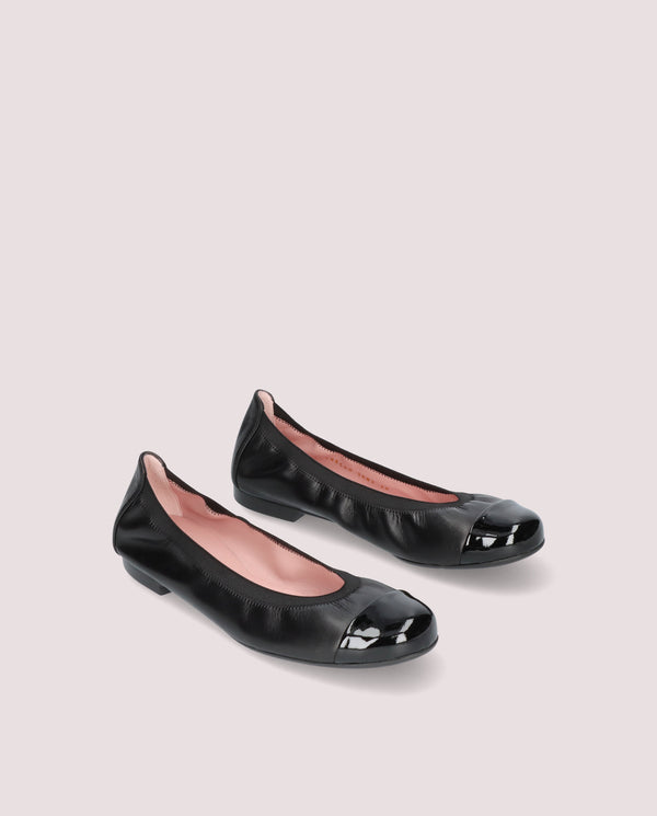 pretty ballerinas Shirley Black Leather Ballet Flats