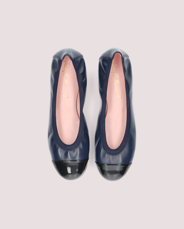 Pretty Ballerinas Shirley Blue Leather Ballet Flats