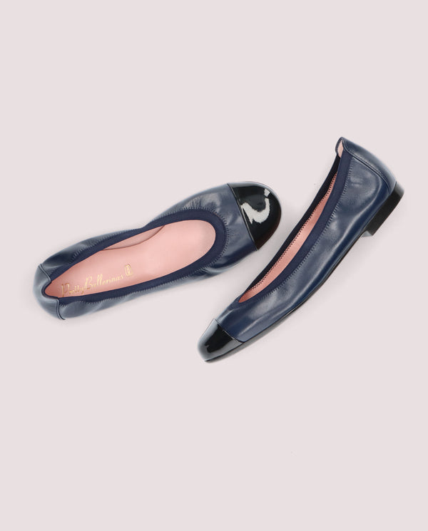 Pretty Ballerinas Shirley Blue Leather Ballet Flats