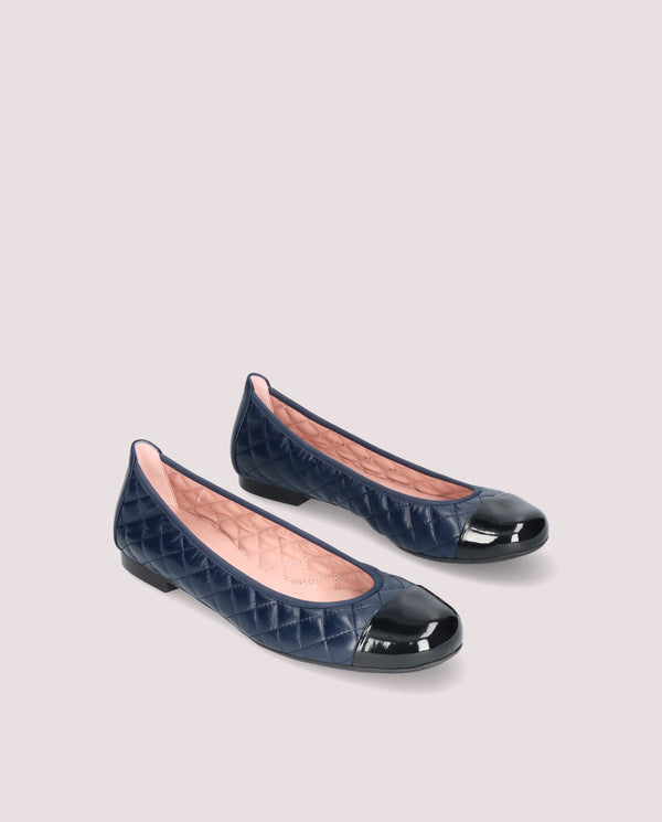 pretty ballerinas Shirley Blue Leather Ballet Flats