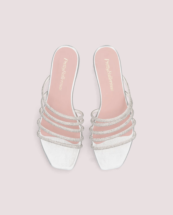 Pretty Ballerinas Silver EVA Sandals Metallic Leather
