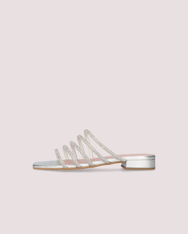 Pretty Ballerinas Silver EVA Sandals Metallic Leather