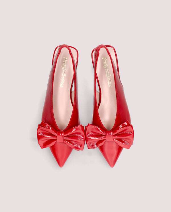 Pretty Ballerinas Yvette Red Patent Leather Ballet Flats