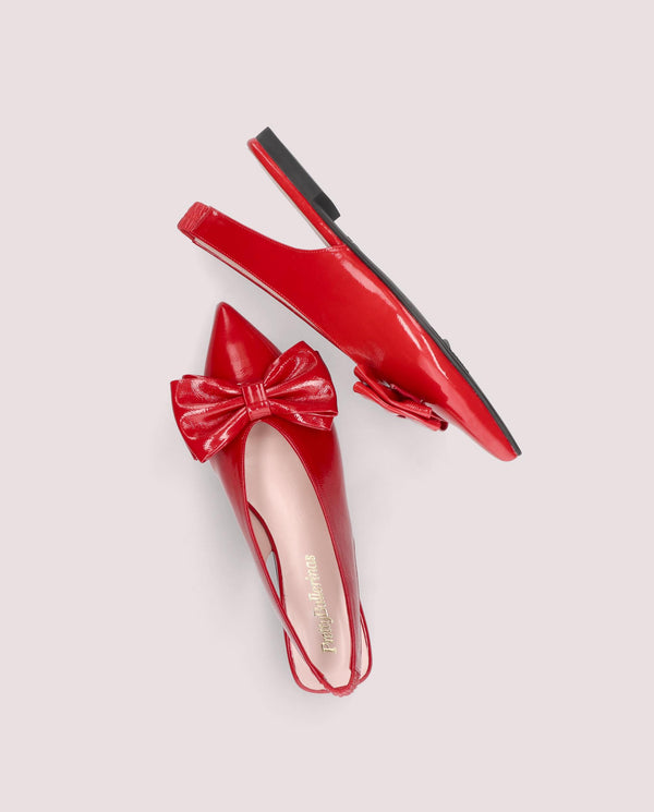 Pretty Ballerinas Yvette Red Patent Leather Ballet Flats