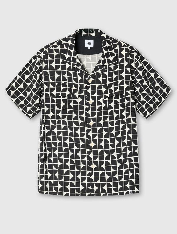pretty green Bauhaus Cuban Collar Short Sleeve Shirt