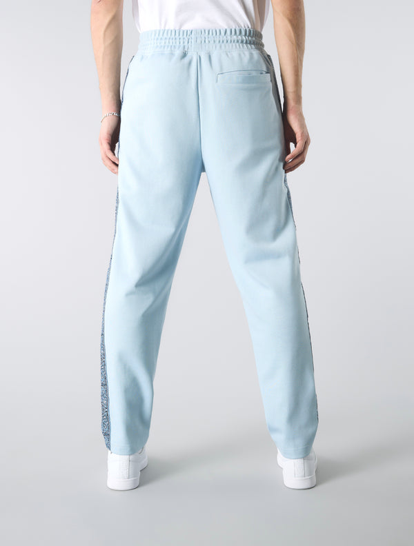 Pretty Green Eclipse Paisley Tape Track Pants Light Blue