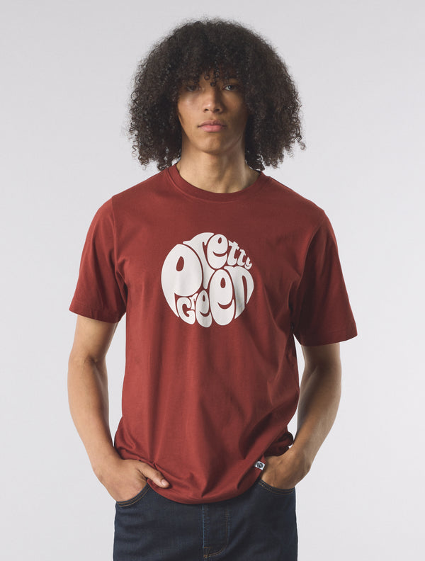 Pretty Green Gillespie Short Sleeve T-shirt Dark Burgundy