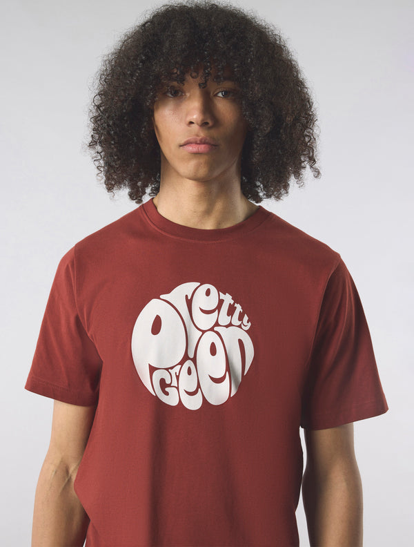 Pretty Green Gillespie Short Sleeve T-shirt Dark Burgundy