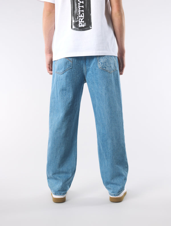 Pretty Green Parthian Straight Fit Laser Etched Paisley Jeans