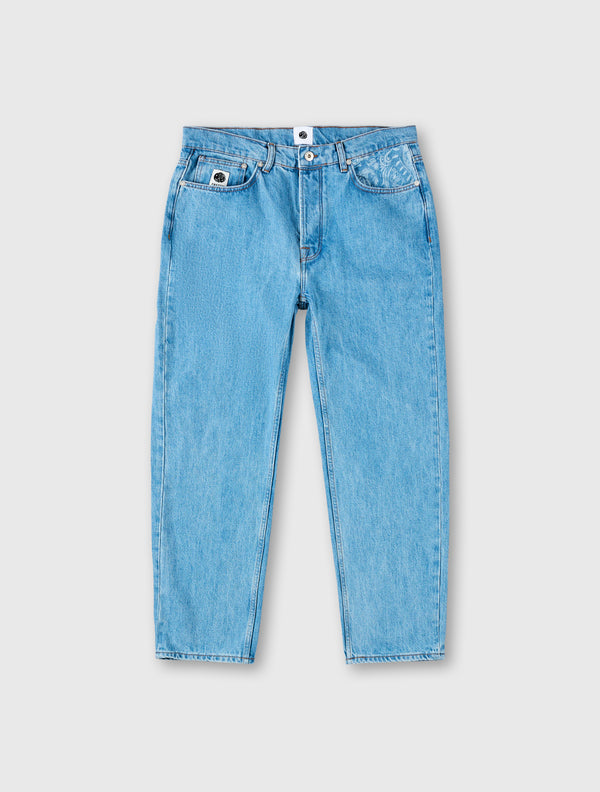 pretty green Parthian Straight Fit Laser Etched Paisley Jeans