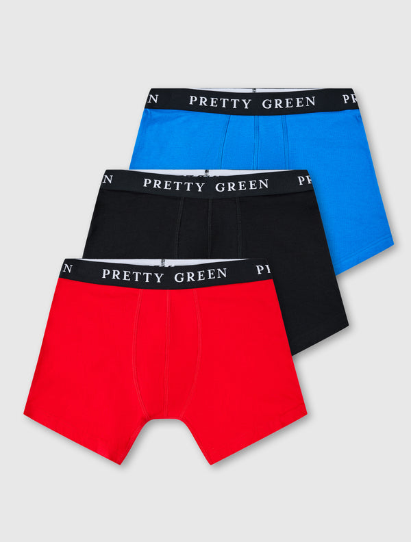 Pretty Green 3 Pack Nimbus Boxers Red